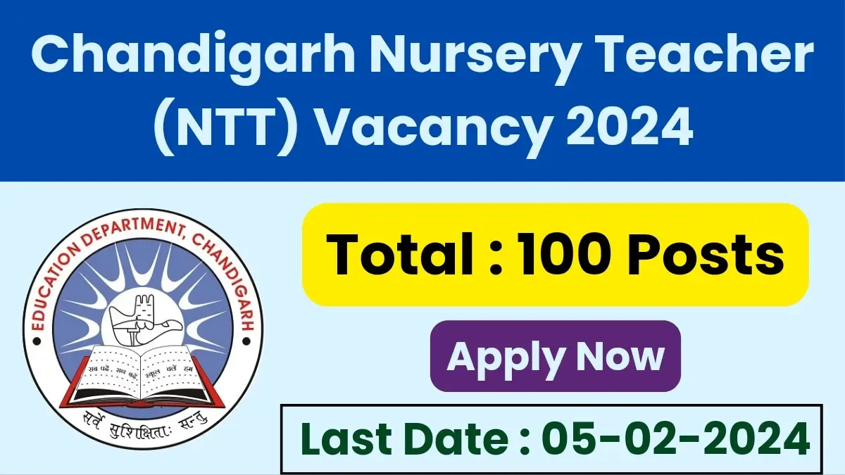 Chandigarh Nursery Teacher Job Vacancy 2024 Apply Now for 100 Posts