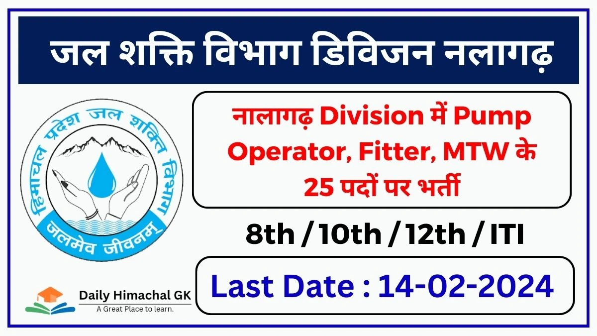 HP Jal Shakti Division Nalagarh Recruitment 2024