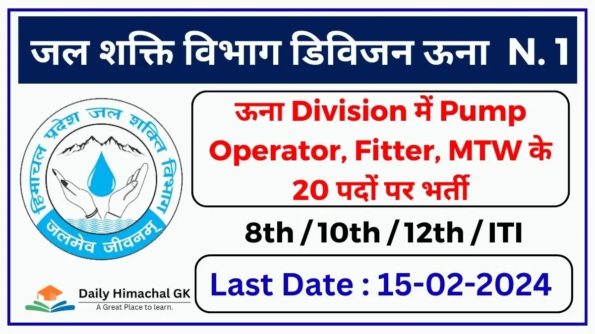 HP Jal Shakti Division Una Recruitment 2024