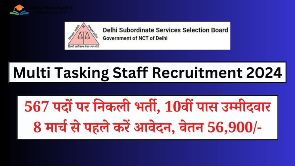 Multi Tasking Staff Recruitment 2024