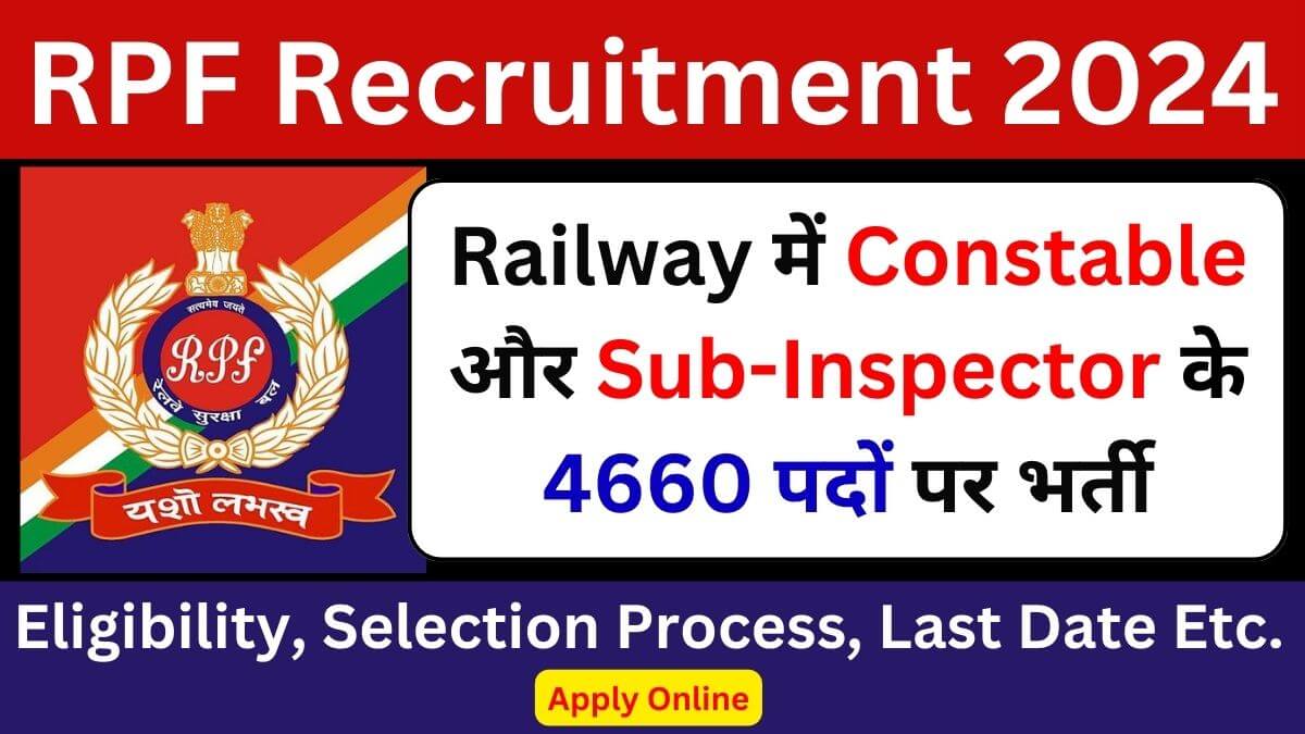 Railway RPF Recruitment 2024 (4660 Posts) Notification Out for Constable and Sub-Inspector