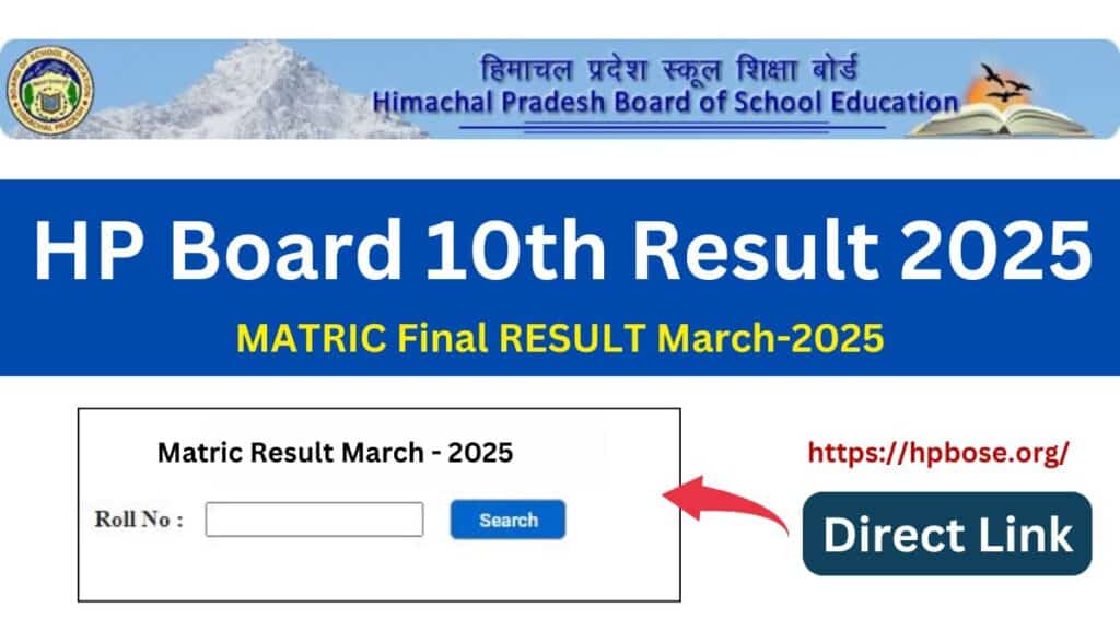 HP Board 10th Result 2025 Download Scorecard @hpbose.org