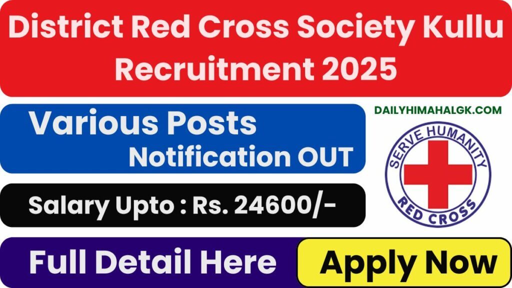 District Red Cross Society Kullu Recruitment 2025