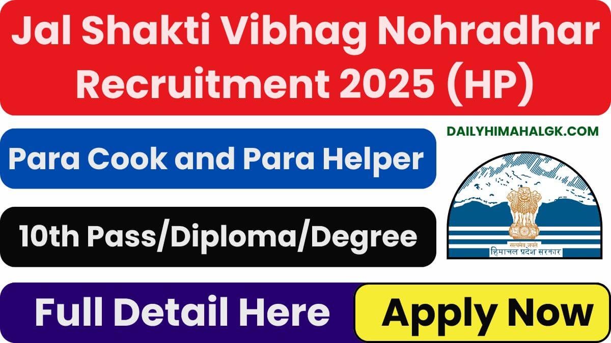 HP Jal Shakti Vibhag Nohradhar Recruitment 2025