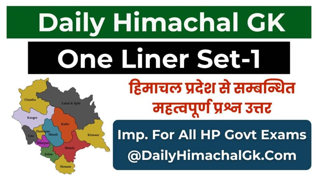 Daily Himachal GK One Liner Set-1