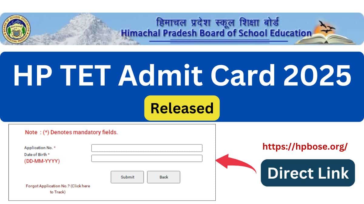 HP TET Admit Card June 2025 Download Hall Ticket