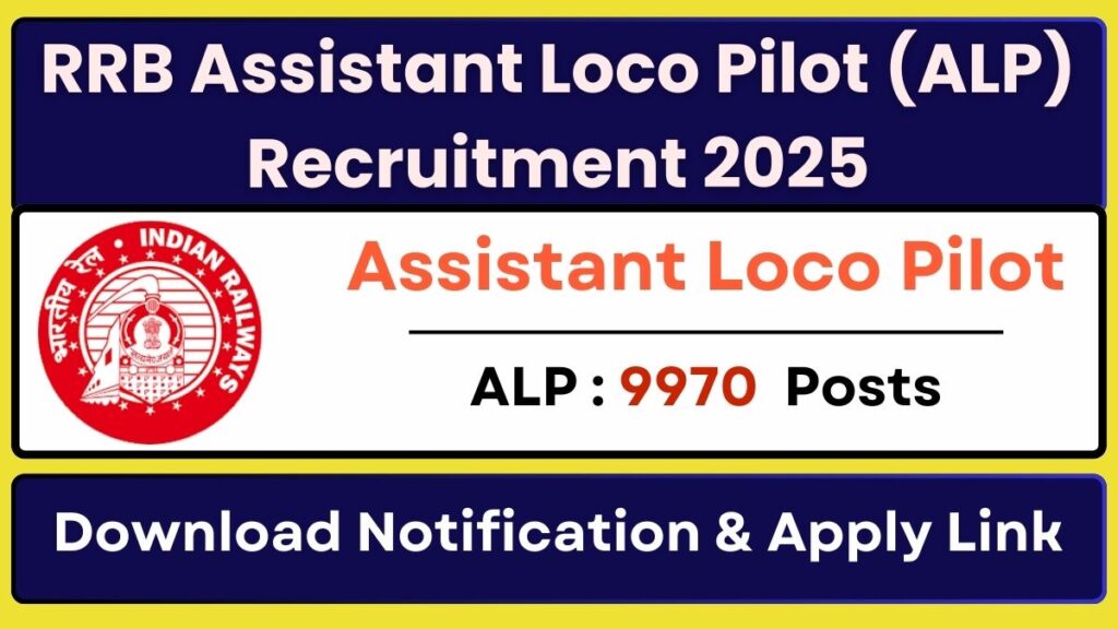 RRB Assistant Loco Pilot Recruitment 2025 Out for 9970 Vacancies, Apply Online