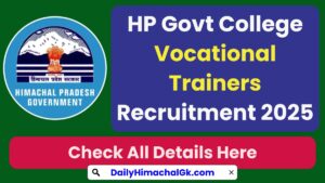 HP Govt College Vocational Trainers Recruitment 2025