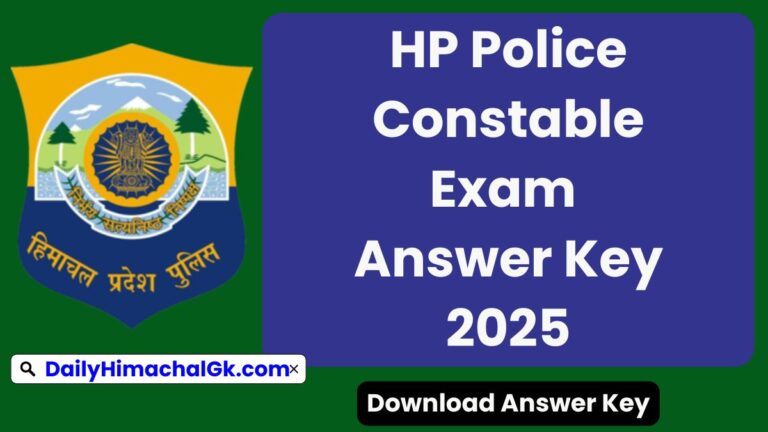 HP Police Constable Exam Answer Key 2025