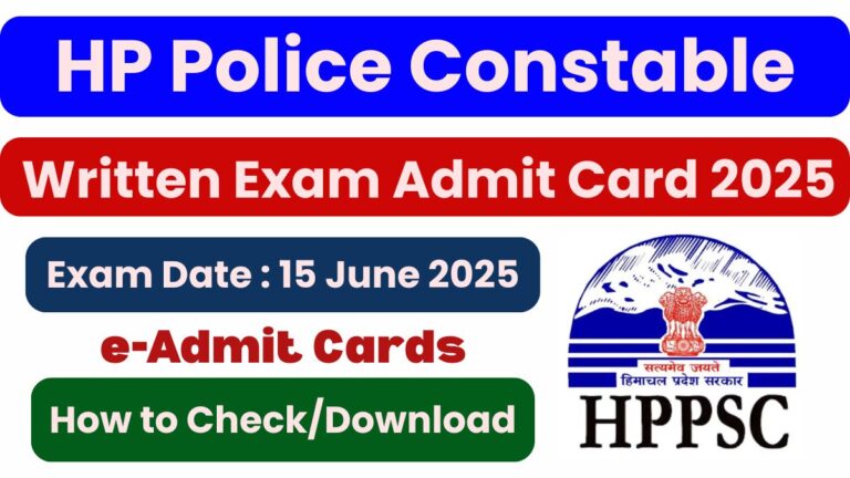 HP Police Constable Written Exam Admit Card 2025 Released Now Download E Call Letter