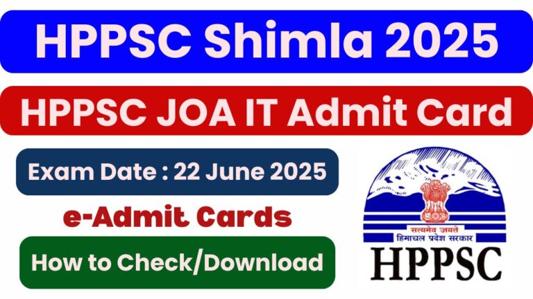 HPPSC Shimla JOA IT Admit Card 2025 Released Now Download E Call Letter