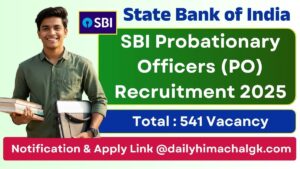 SBI Bank PO Recruitment 2025 Apply Now for 541 Posts !!