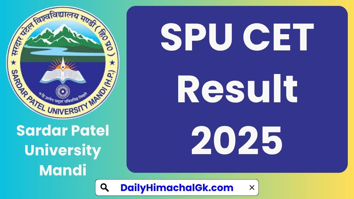 SPU CET Result 2025 Out Download Result @spumandi.ac.in