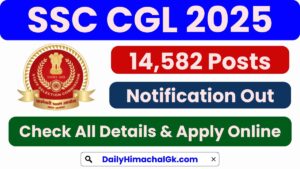 SSC CGL Recruitment 2025 Notification Out for 14,582 Posts