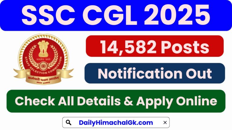 SSC CGL Recruitment 2025 Notification Out for 14,582 Posts