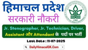 YSP University Nauni Recruitment 2025 Apply online for Jr. Stenographer, Jr. Technician, Driver & Other 14 Posts