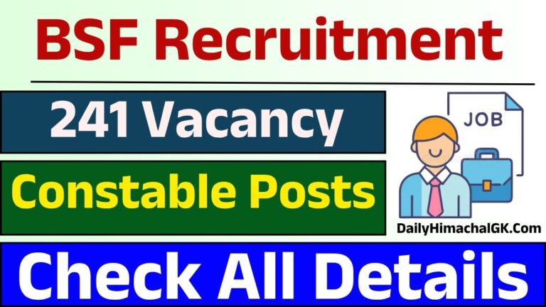 BSF Constable Sports Quota Recruitment 2025 Notification Out for 241 Posts