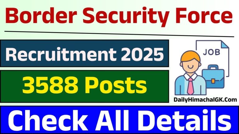 BSF Constable Tradesmen Recruitment 2025 Notification Out for 3588 Posts