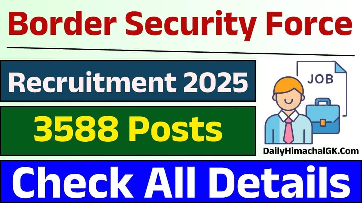 BSF Constable Tradesmen Recruitment 2025 Notification Out for 3588 Posts