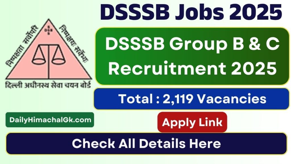 DSSSB Jail Warder and Other Posts Recruitment 2025
