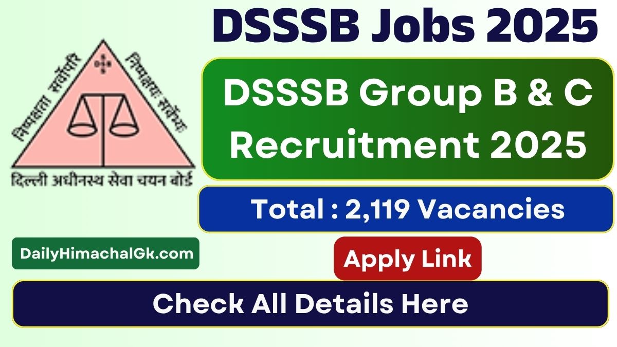 DSSSB Jail Warder and Other Posts Recruitment 2025