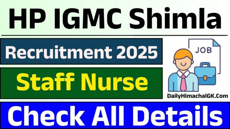 IGMC Shimla Staff Nurse Recruitment 2025