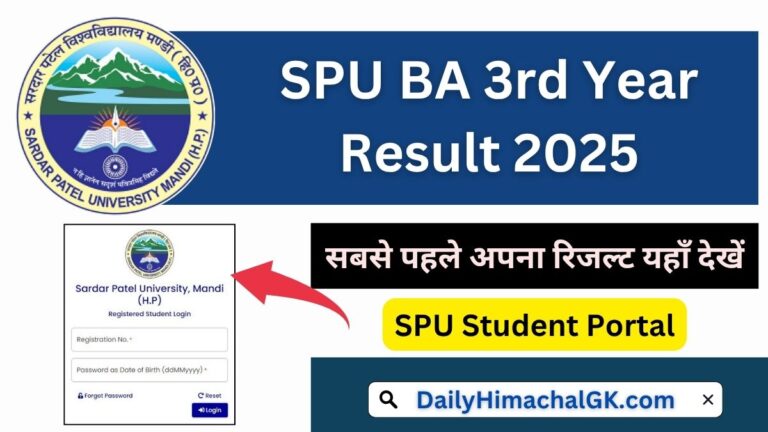 SPU BA 3rd Year Result 2025 Download Arts 3rd Year Scorecard