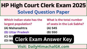 Solved HP High Court Clerk Exam Paper 2025