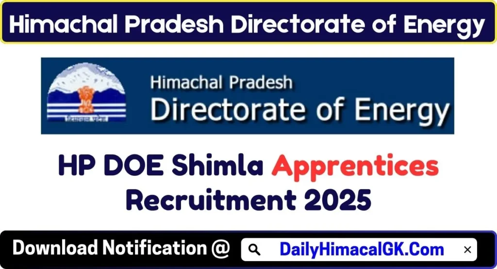 HP DOE Apprentices Recruitment 2025 Notification out for Various Posts