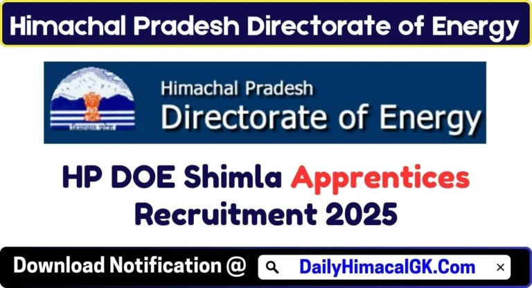 HP DOE Apprentices Recruitment 2025 Notification out for Various Posts