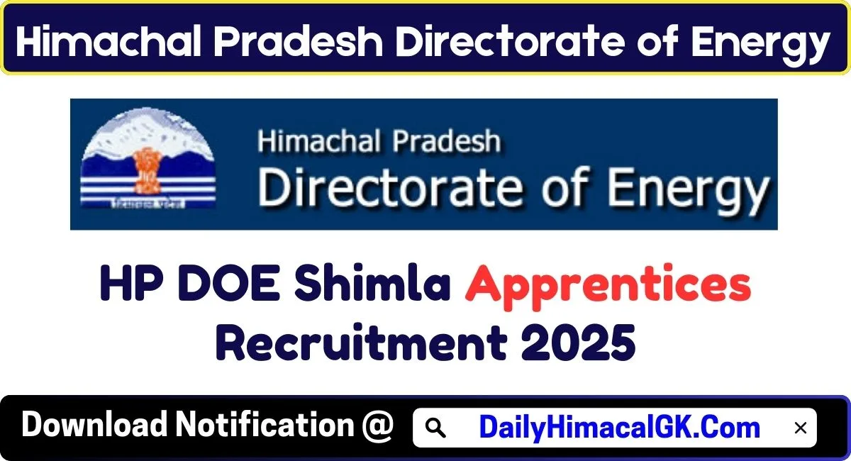 HP DOE Apprentices Recruitment 2025 Notification out for Various Posts