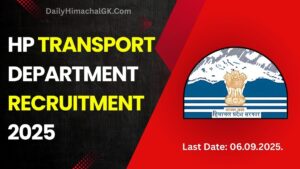 HP Transport Department Recruitment 2025 Apply Now for Steno Typist And Judgment Writer Posts