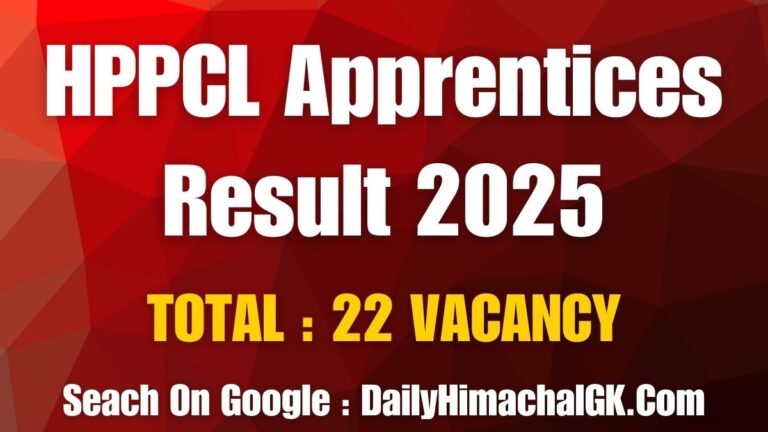HPPCL Apprentices Result 2025
