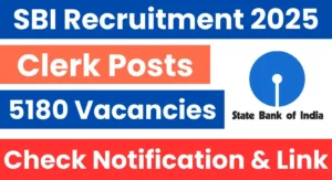 SBI Clerk Recruitment 2025 Notification out for 5180 Posts