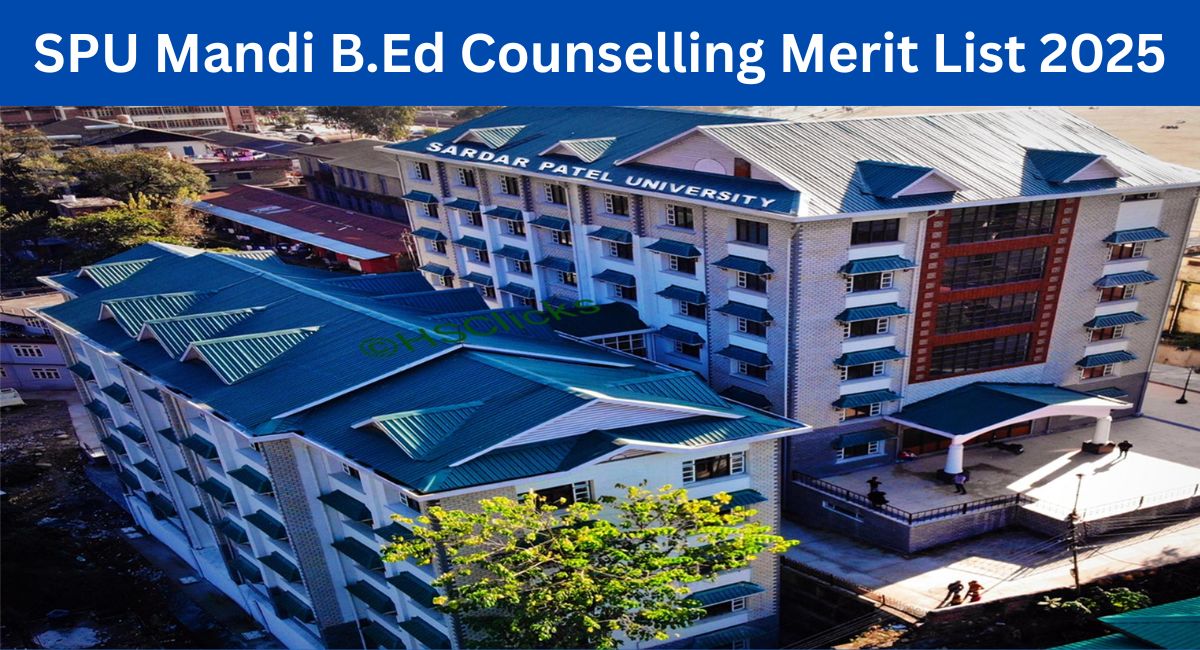 SPU Mandi B.Ed Counselling 1st Merit List 2025