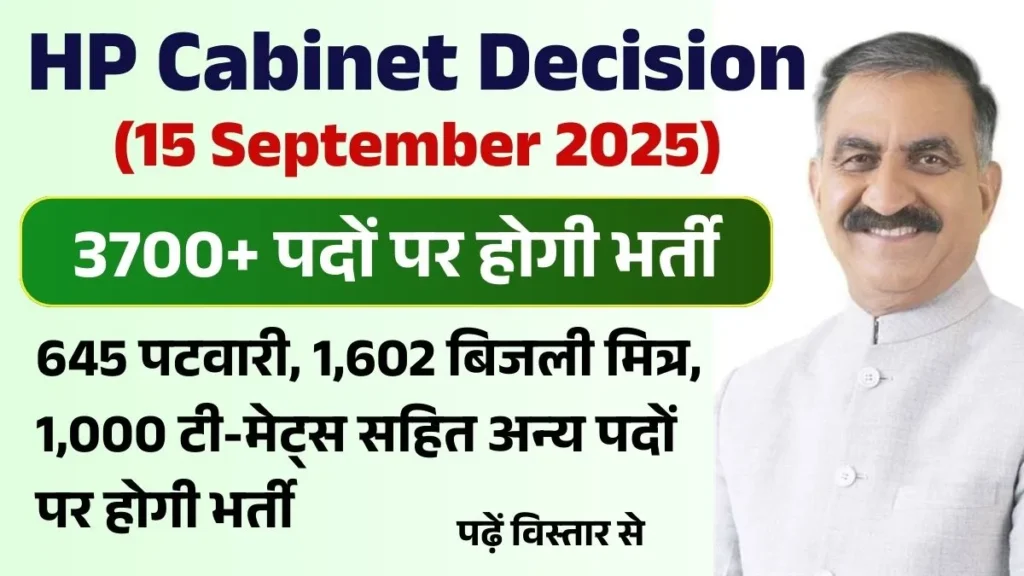 HP Cabinet Decision 15 September 2025