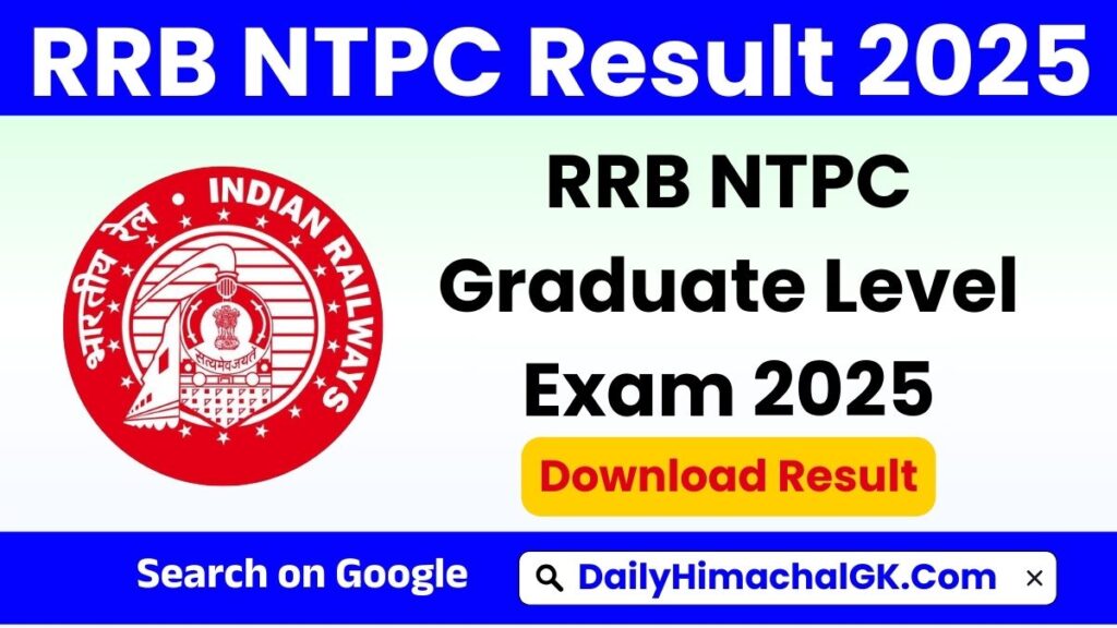 RRB NTPC Result 2025 Live Download Graduate Level Score Card & Marks