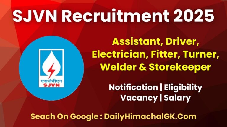 SJVN Recruitment 2025 Notification Out For 87 Various Posts