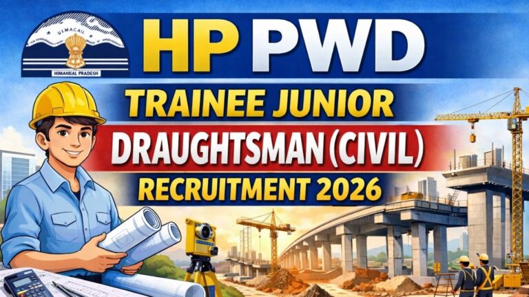 HP PWD Trainee Junior Draughtsman (Civil) Recruitment 2026 Create Thumbnail