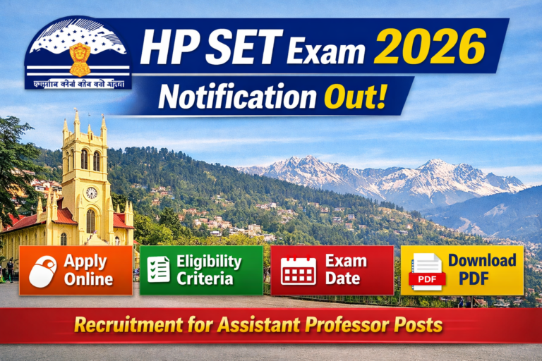HP SET 2026 Exam Notification Out Application Form, Exam Date, Qualification, Exam Pattern, Syllabus etc.