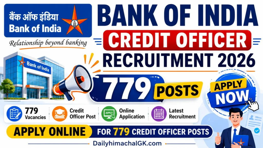 Bank of India Credit Officer Recruitment 2026 Apply Now for 779 Posts
