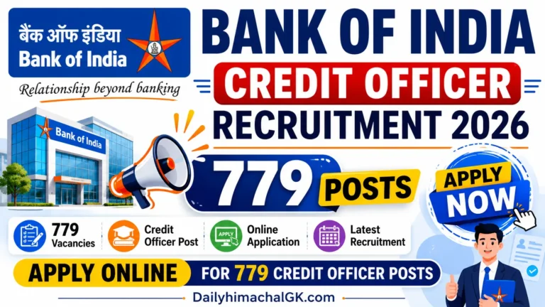 Bank of India Credit Officer Recruitment 2026 Apply Now for 779 Posts