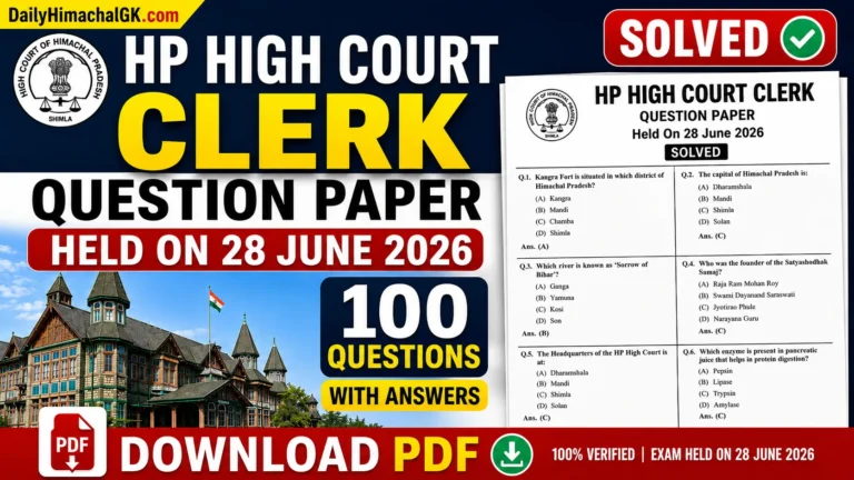 HP High Court Clerk Question Paper