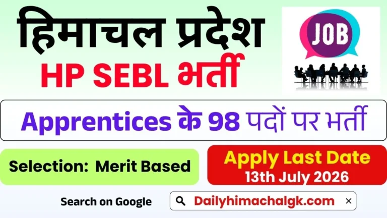 HPSEBL Apprentices Recruitment 2026