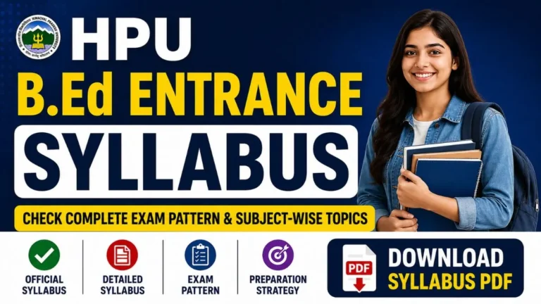 HPU B.Ed Entrance Syllabus