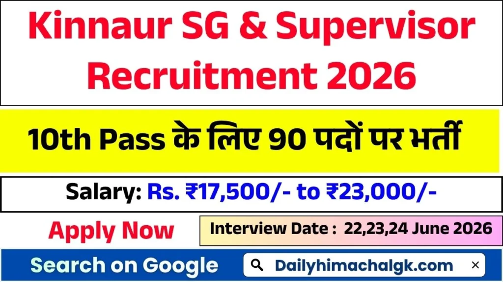 Kinnaur Security Guard & Supervisor Recruitment 2026