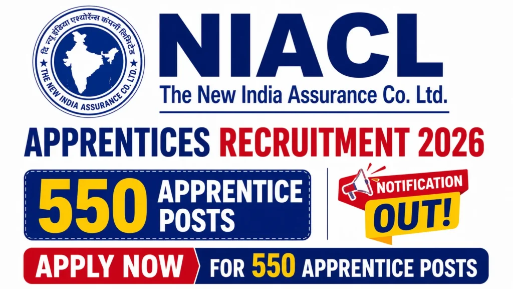 NIACL Apprentices Recruitment 2026 Apply Now for 550 Posts