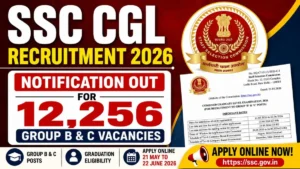 SSC CGL Recruitment 2026 Notification Out for 12,256 Group B & C vacancies