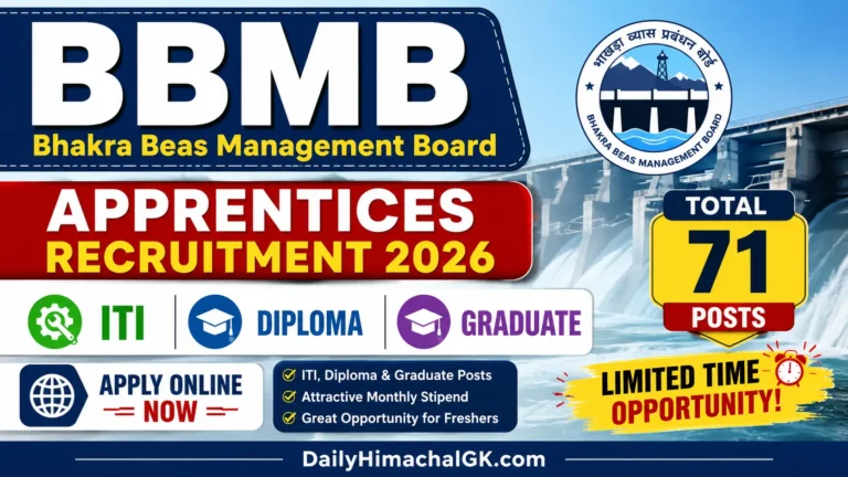 BBMB Apprentices Recruitment 2026