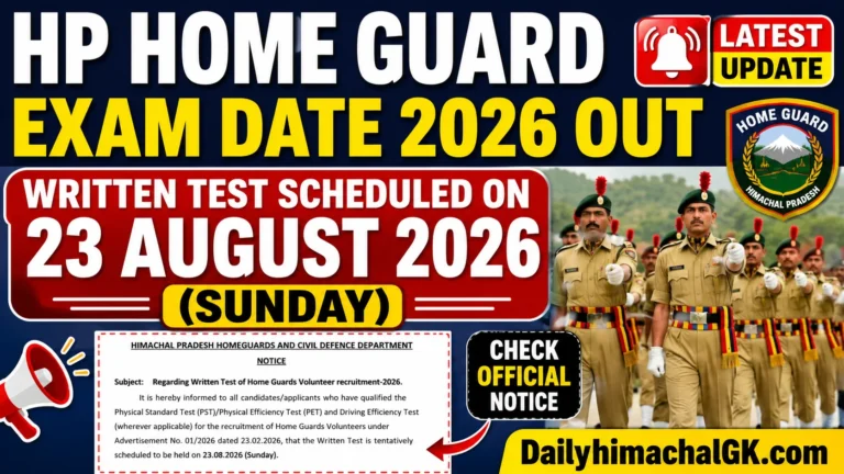 HP Home Guard Exam Date 2026